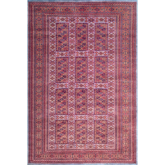 6×9 Feet Hand Knotted Blue Wool Carpet