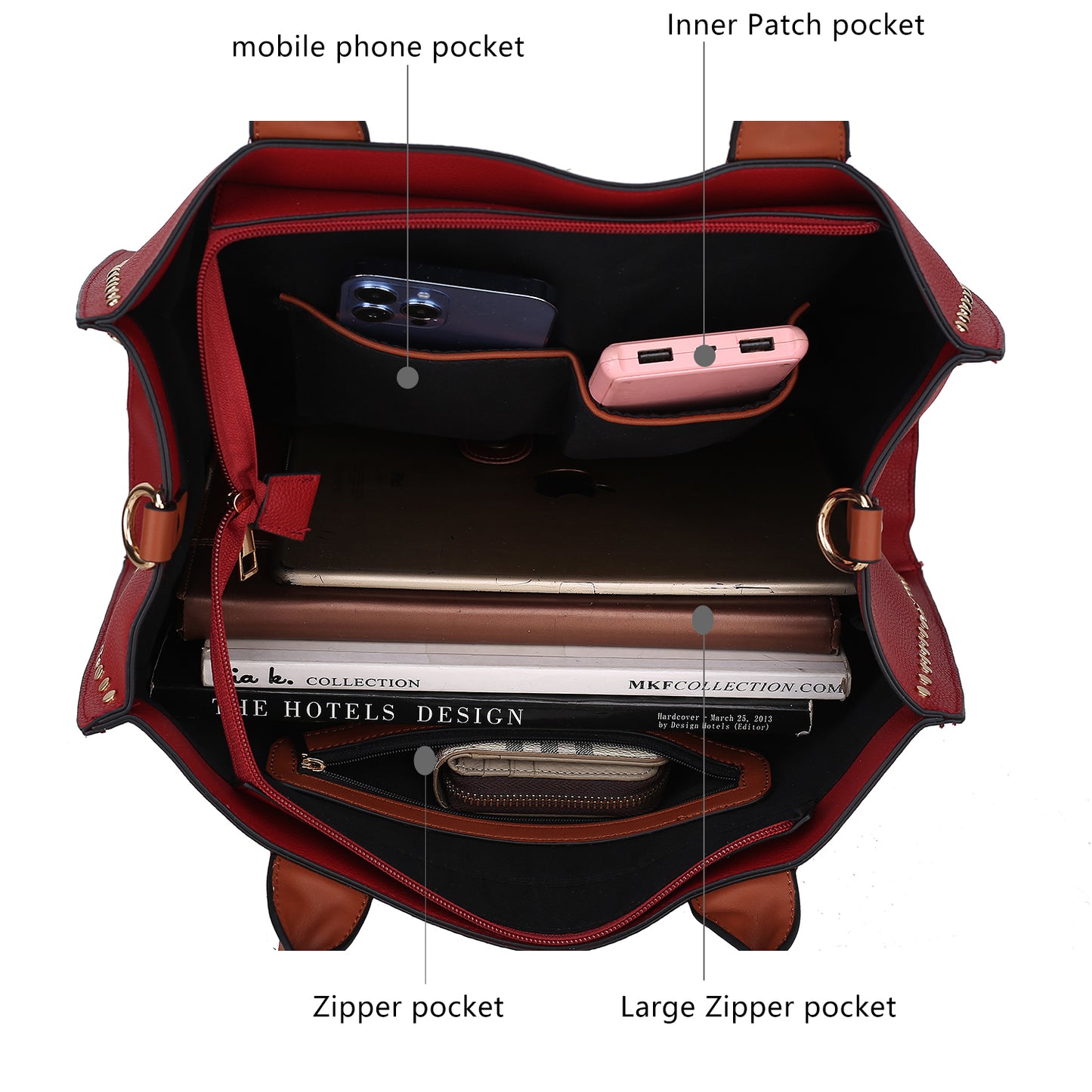 Davina Vegan Leather Women Tote Bag with wallet