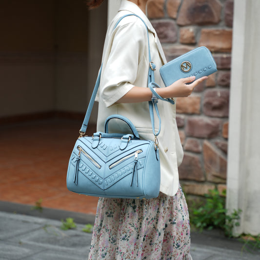 Lara Vegan Leather Women Satchel with wallet