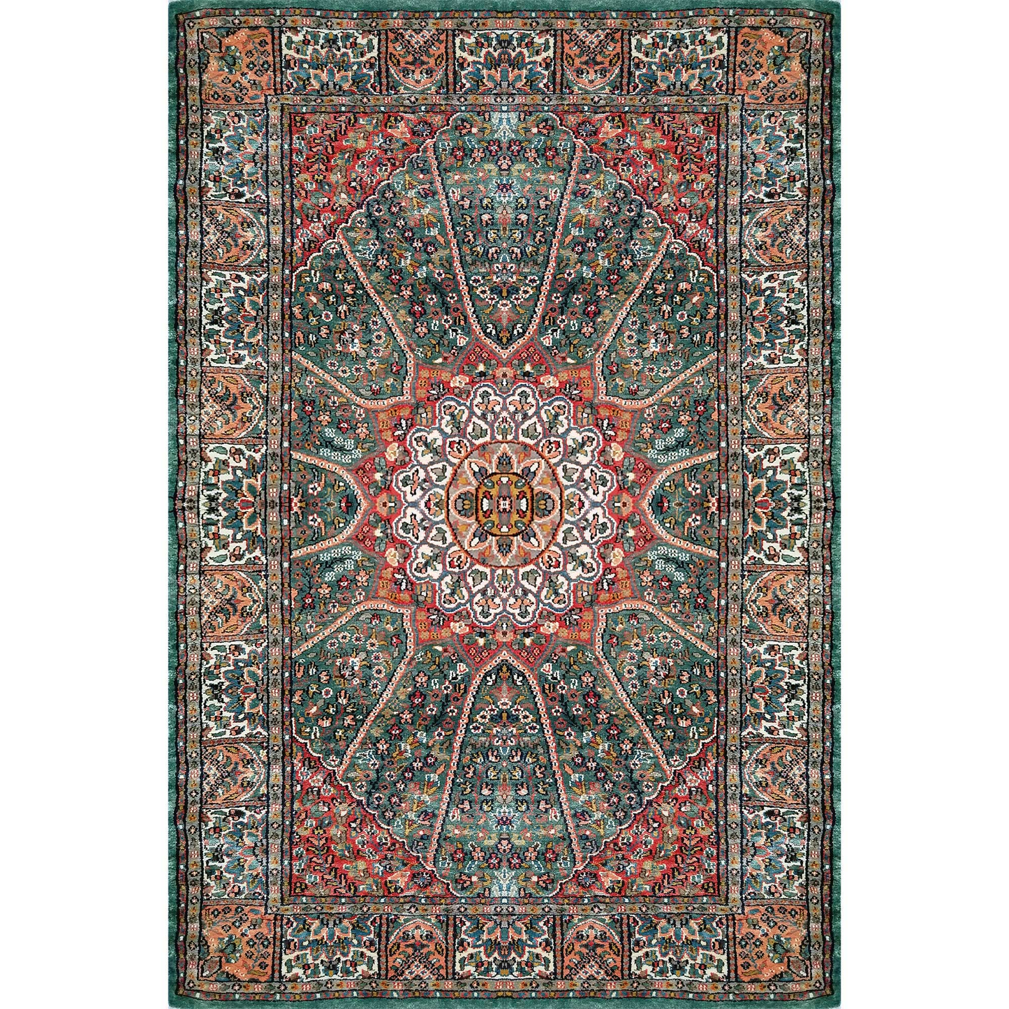 4×6 Feet Hand Knotted Blue Persian Silk Carpet