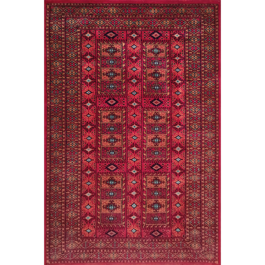 4×6 Feet Hand Knotted Red Wool Carpet