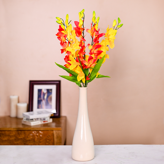 Bright Orange & Yellow Artificial Orchid Bunch Combo