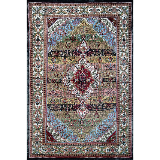 Hand Knotted Art Silk Carpet 4×6 feet Traditional Floral Shiny