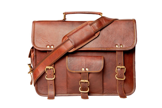 Handmade Leather Laptop Messenger Bag Crossbody Office Bag for Men.