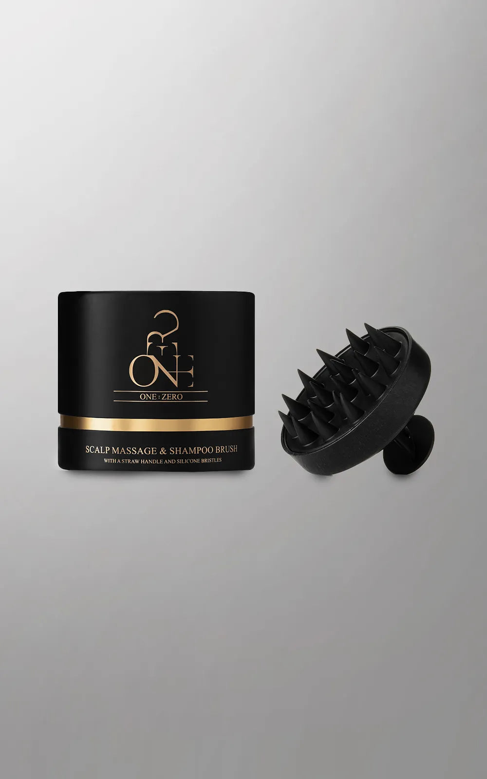 Compressed Straw Scalp Massage Brush with Silicone Bristles