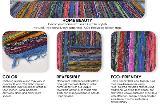 Recycled Cotton Chindi Rug – Eco-Friendly Multicolor