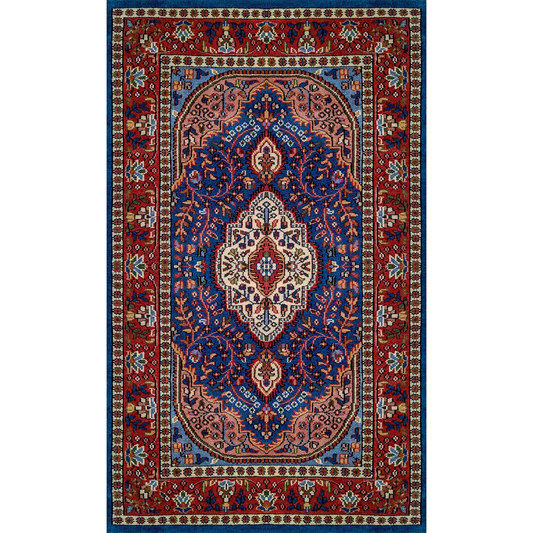 3×5 Feet Hand Knotted Blue Persian Wool Carpet