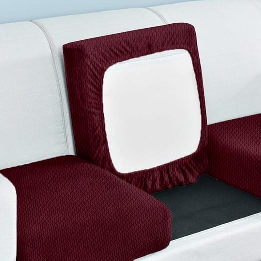 CheckMe Cotton King Bed Cover  (Maroon)
