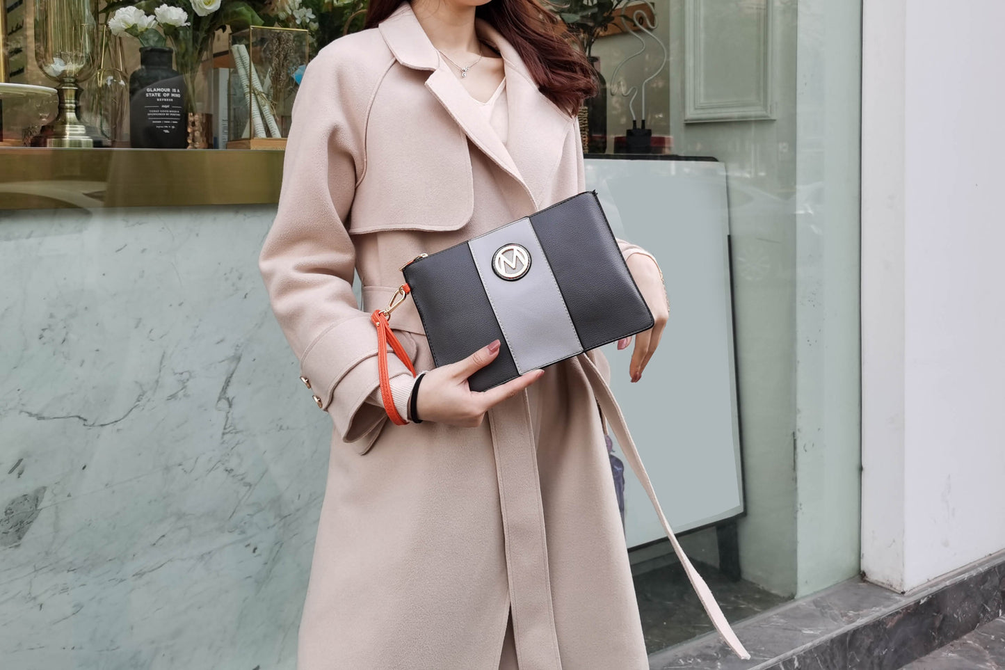 Holland Tote with Wristlet Handbag Vegan Leather