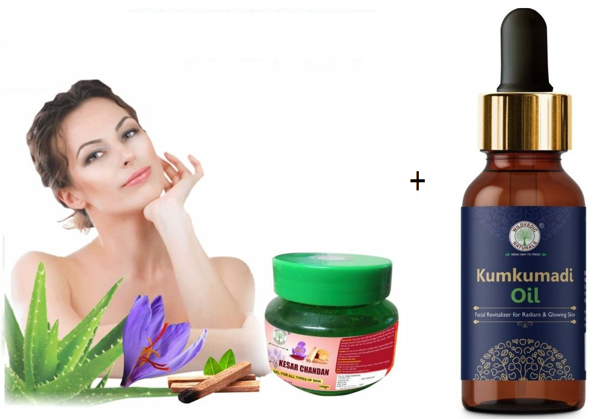 Aloe Vera Gel with kesar Chandan & KUMKUMADI OIL PACK OF 2
