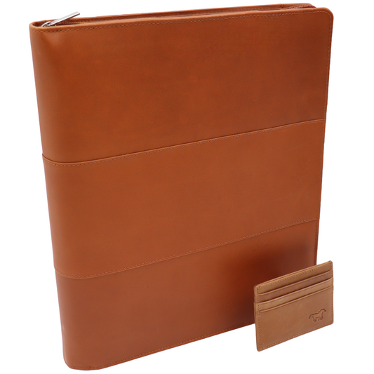 Safekeepers Leren Schrijfmap A4 met Pasjeshouder en Tracker