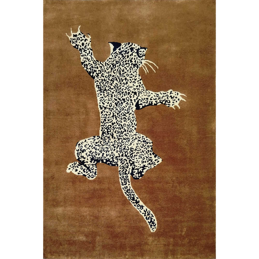 4×6 Feet Hand Knotted Climbing Leopard Carpet