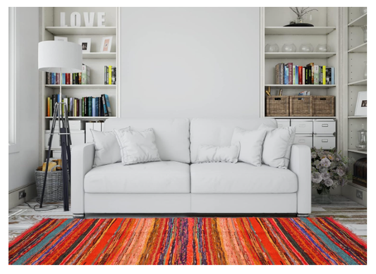 Recycled Cotton Chindi Rug – , Handmade, Colorful & Durable