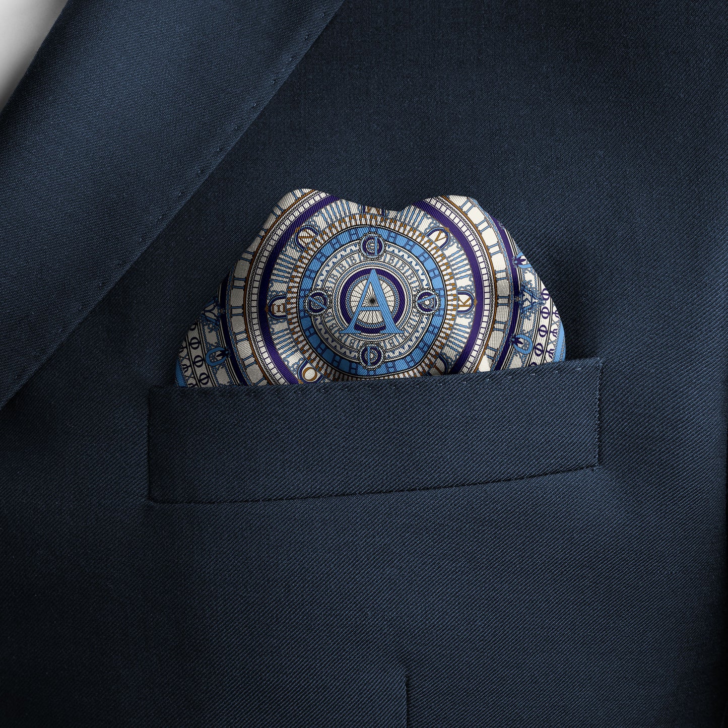 The Greek Alphabet Blue Pocket Square