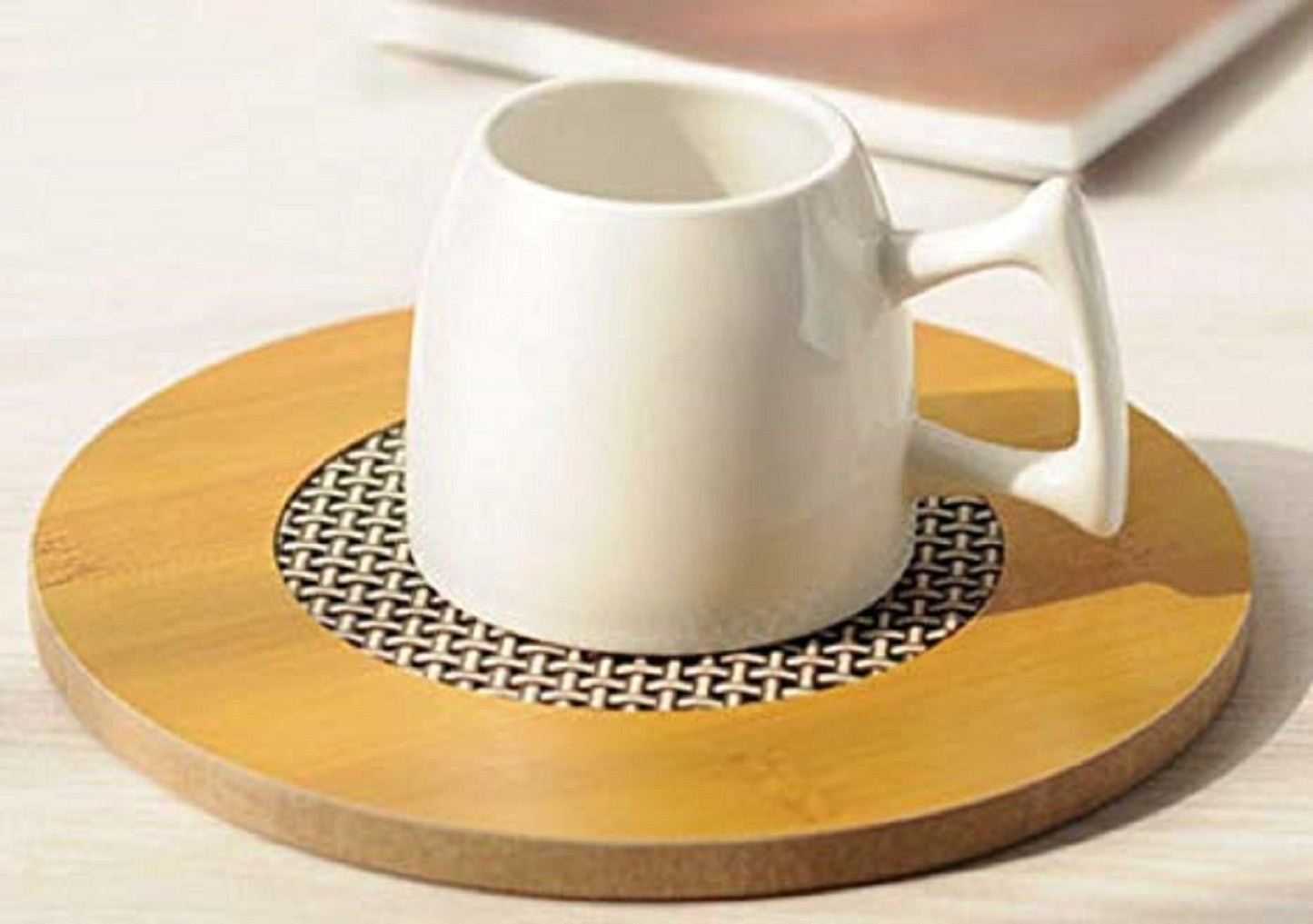 Round Wooden Utensil Pot Rest Pad Counter-Top (2pc)