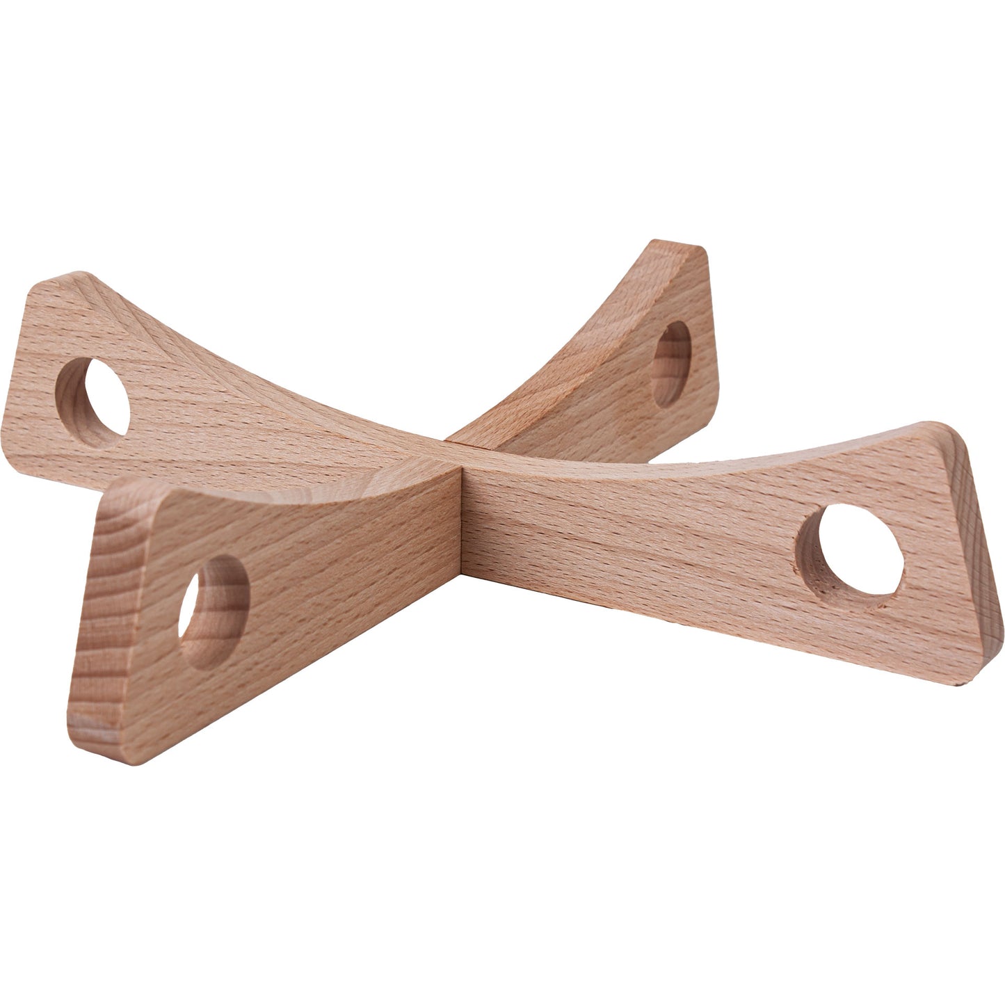 Foldable wooden beech dish stand