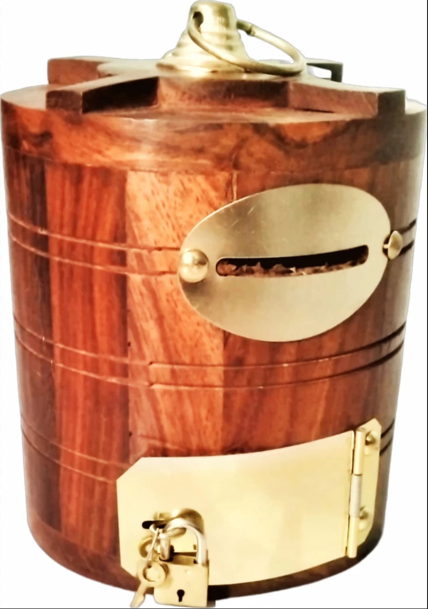 Wooden tank shape piggy bank