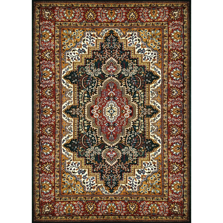 5ft×7ft Green Hand Knotted Persian Carpet Wool