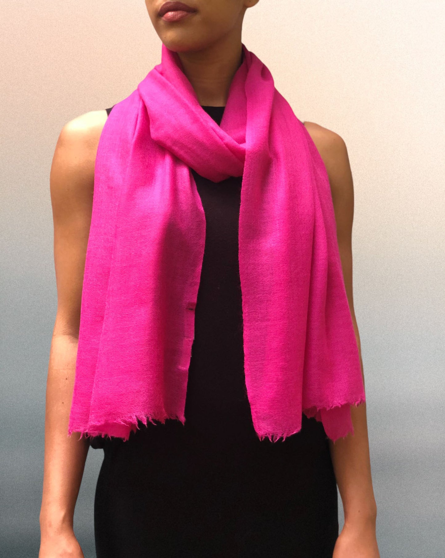 Pink Featherlight Solid Wool Scarf