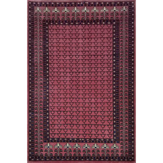 4×6 ft Peach Hand Knotted Wool Carpet