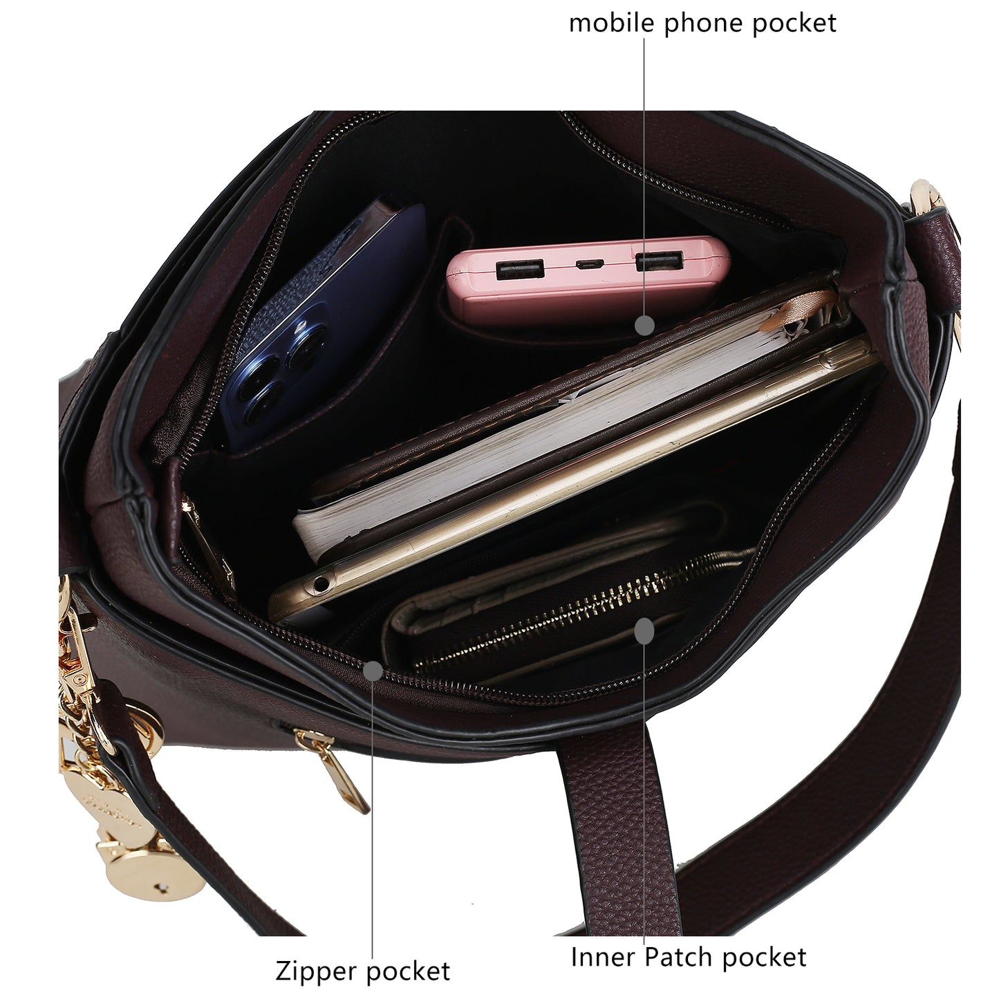 MKF Collection Geneva Vegan Leather Shoulder Bag by Mia K