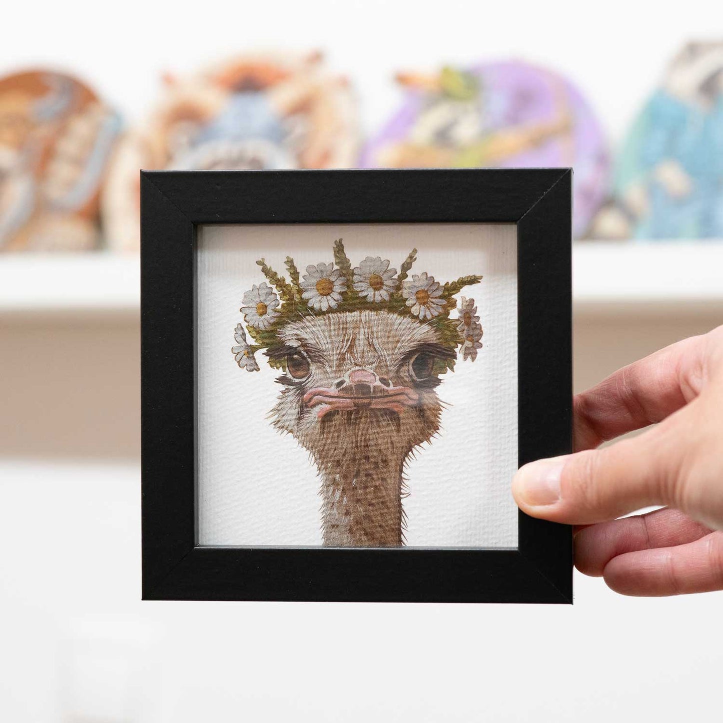 Pocket Art, Print im Rahmen, 10 x 10 Blumenkind Nandu