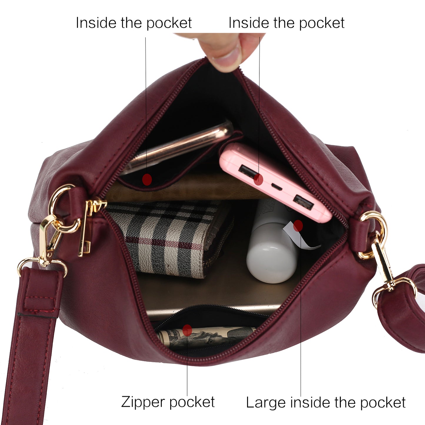 Mariahna 3 Pcs Shopper Tote, crossbody and Wallet.