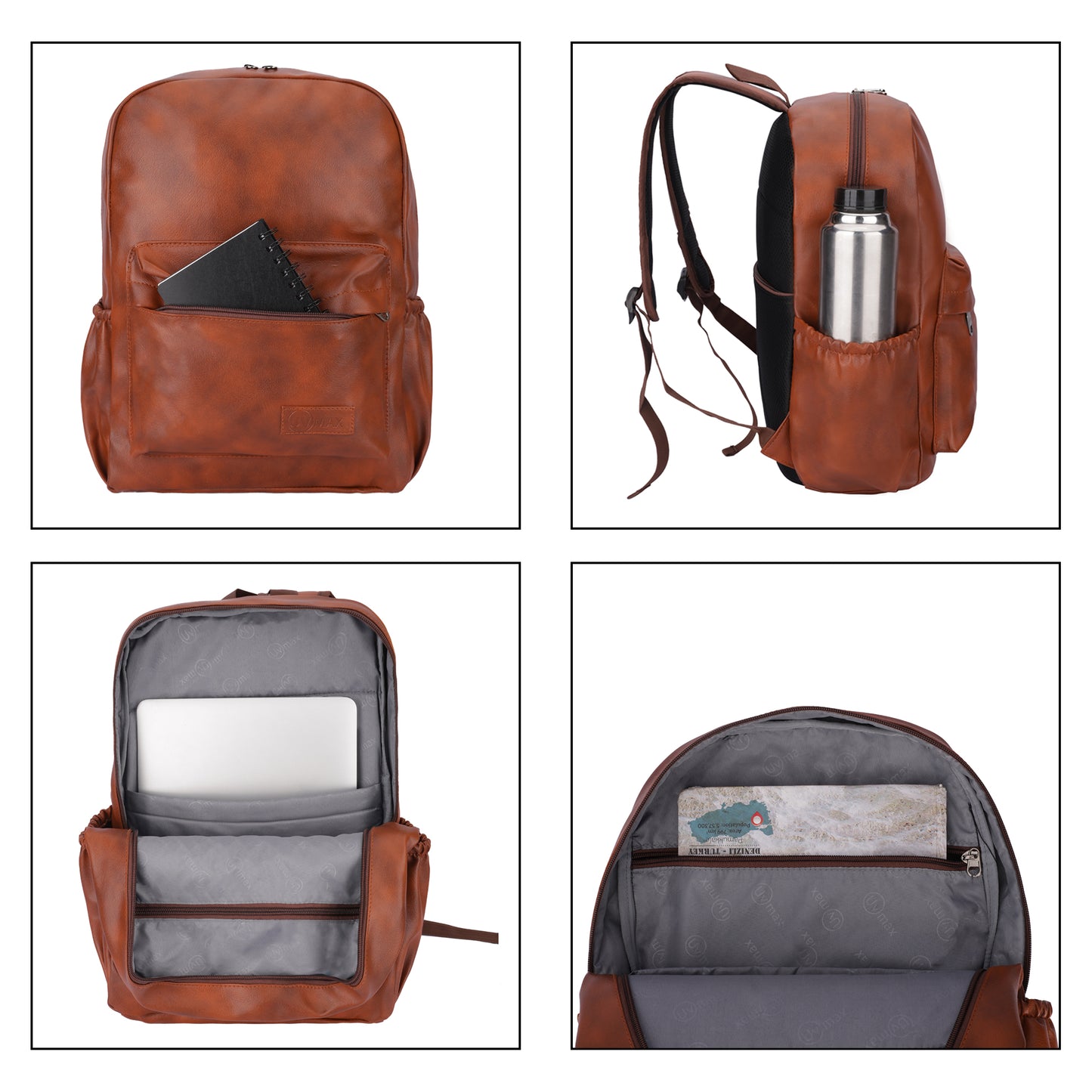 Men's Fashion PU Leather 20L BackPack For College  Size 27X13 CM