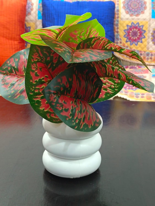 Artificial Multicolored Leaf Money Plant Pot for Home Home Decor