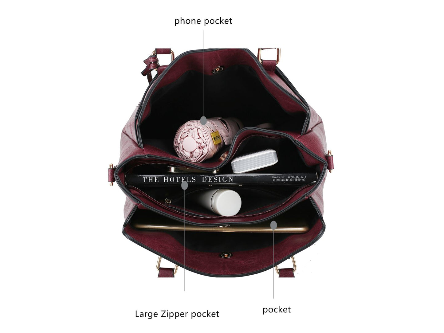 Elodie Triple Compartment Women Tote Bag