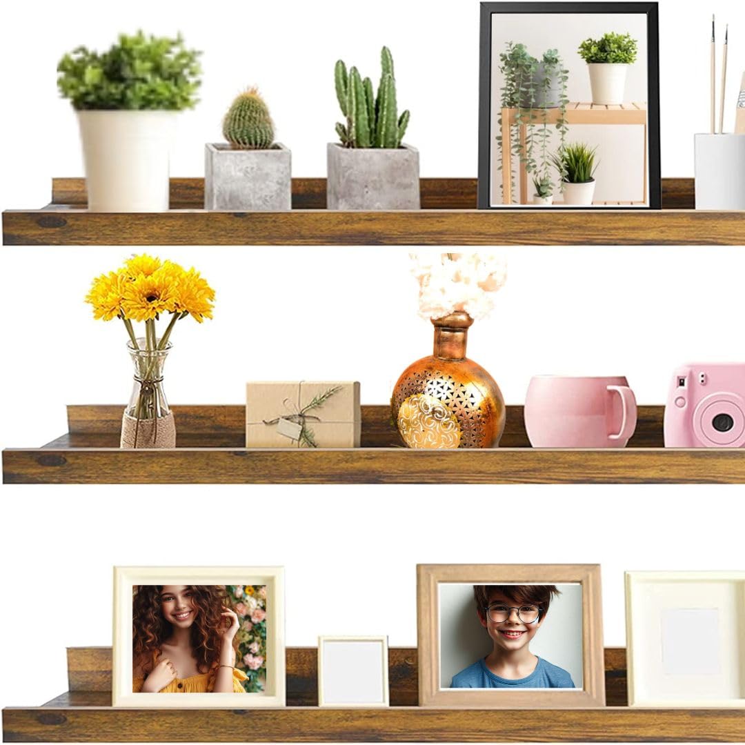 Wooden   Floating Wall Shelves Set of 3