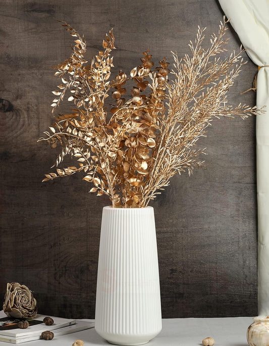 4 Pcs Artificial Flower Gingko Leaves Fake Flowers Sticks Bunch