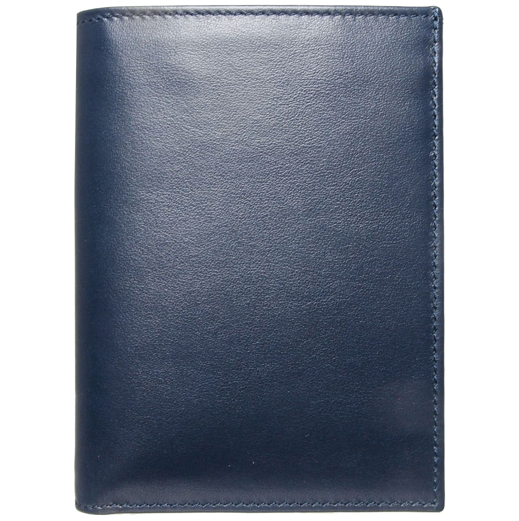 8 Credit Card Pocket Buffed Leather Billfold Blue