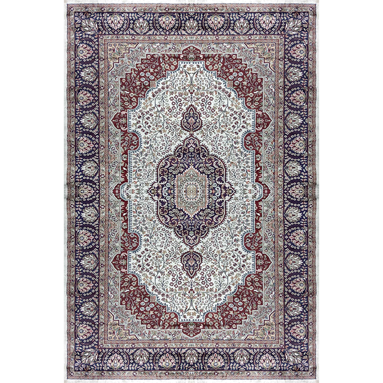 6×9 Feet Handmade Carpet Royal White Hand Knotted Persian