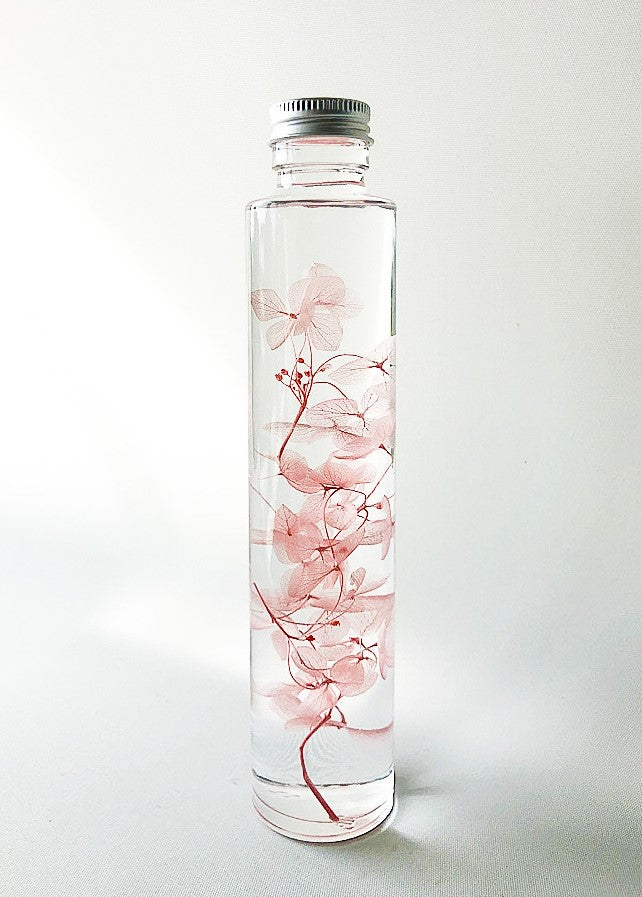 Hydrangea Preserved Flower Bottle Keepsake, Table Decor, Home Interior