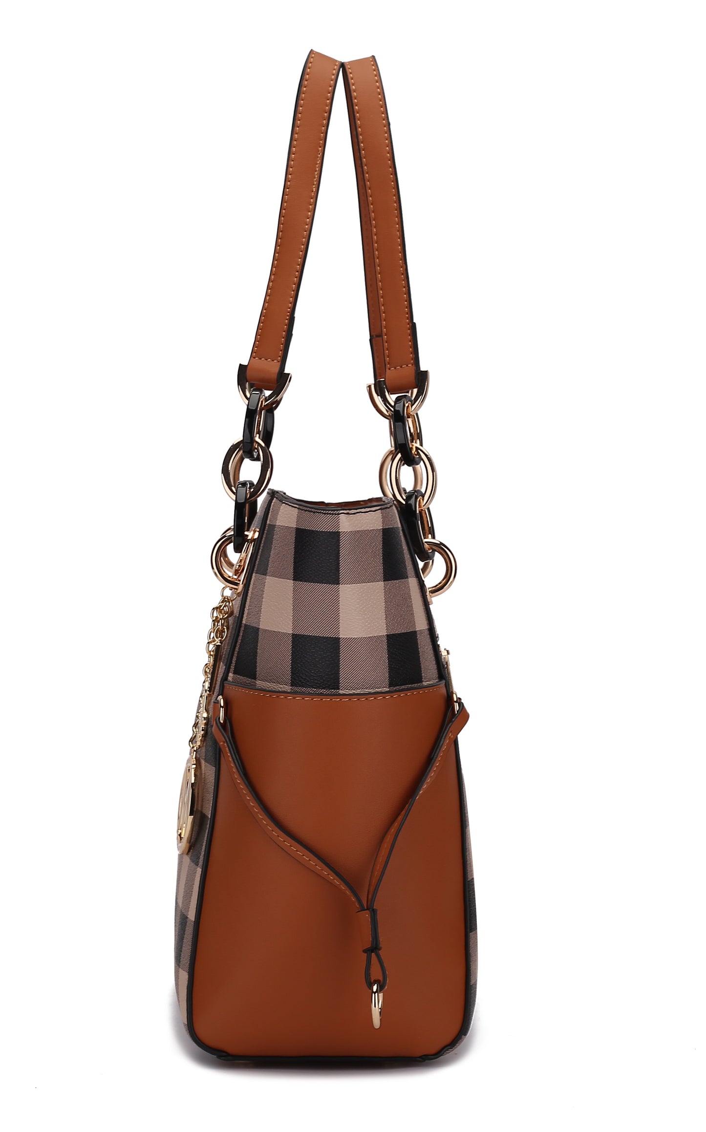 Yale Checkered Tote Bag with Wallet