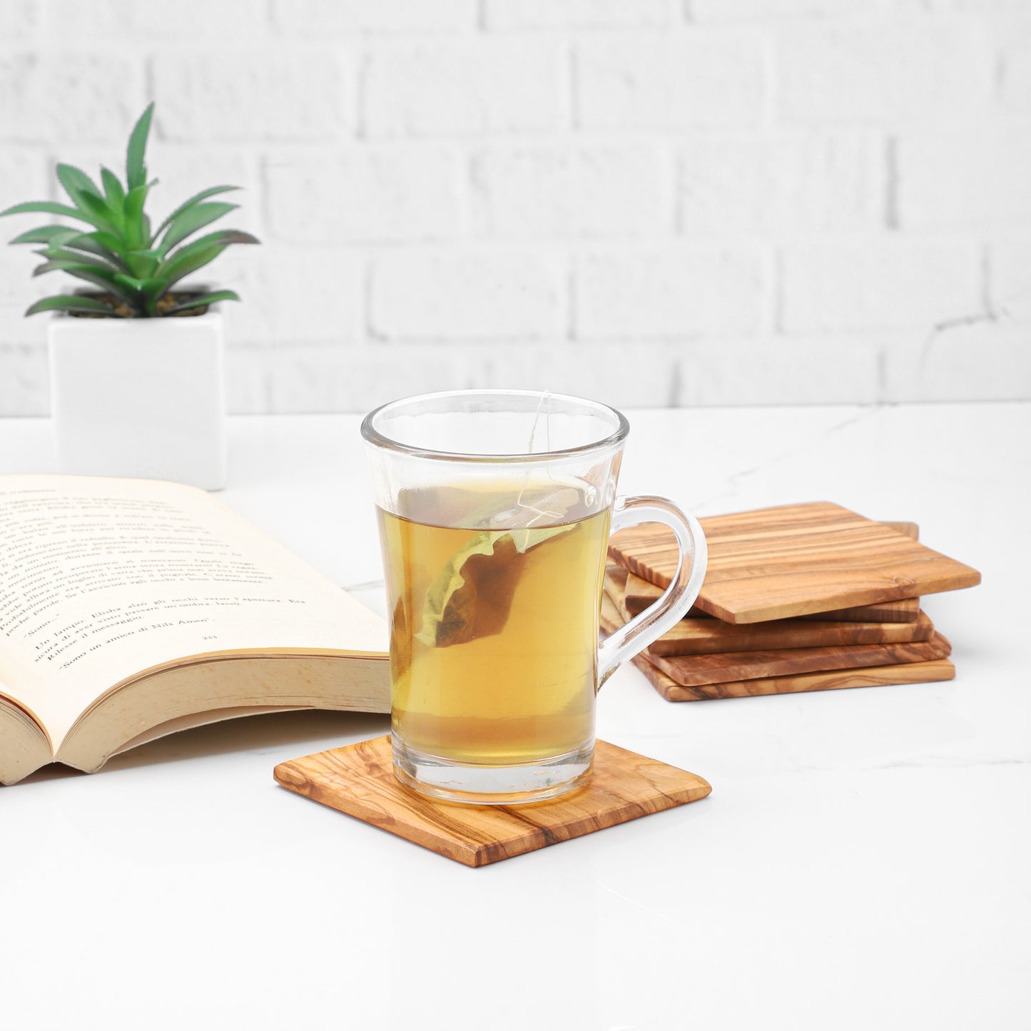 Handcrafted Olive Wood Square Coaster