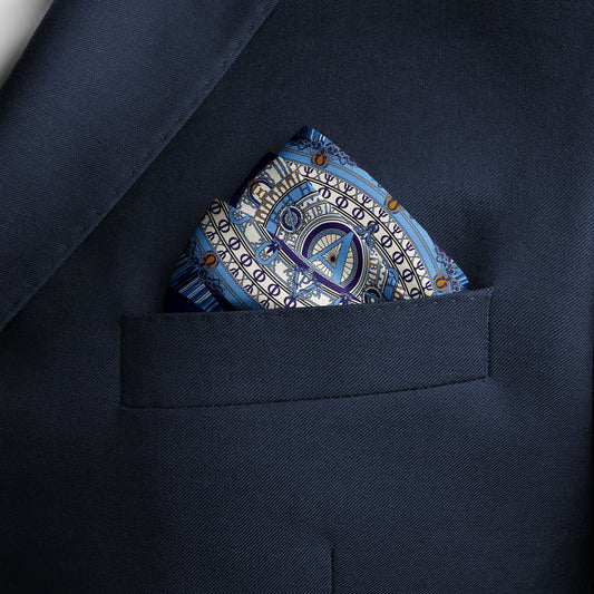 The Greek Alphabet Blue Pocket Square