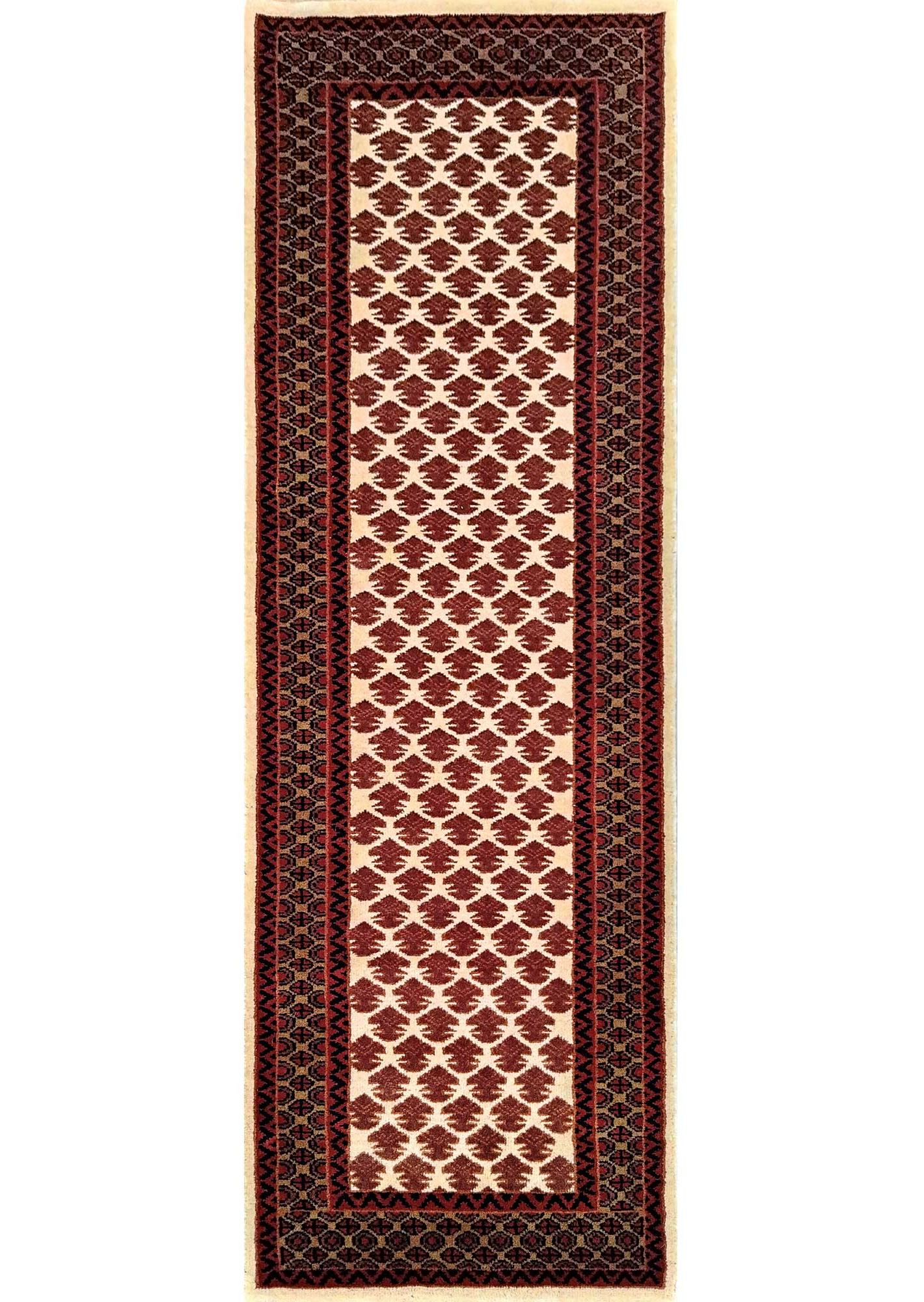 2×6 feet Handmade Wool Carpet Royal White Runner