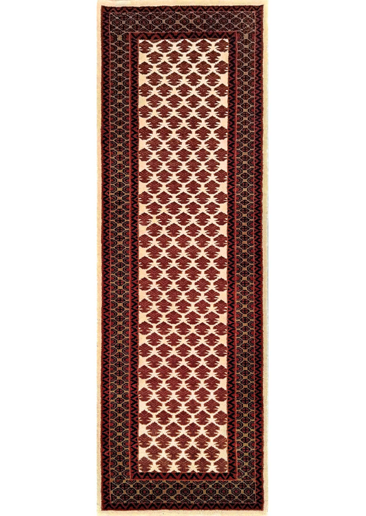 2×6 feet Handmade Wool Carpet Royal White Runner