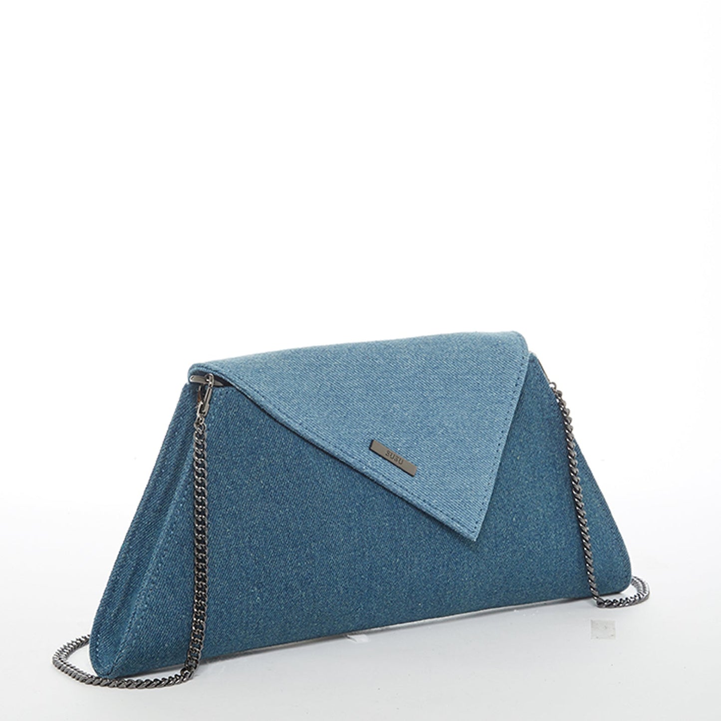 SUSU Denim Clutch Bag Two Tone Crossbody Evening Purse Unique Women's