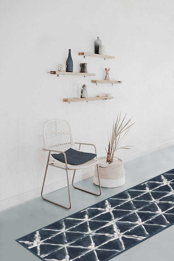 Diamond Shibori Navy Tufted Rug