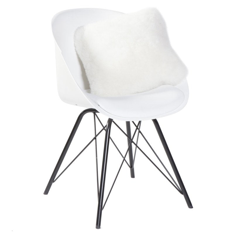 Sierkussen schapenvacht IJslands | Natural wit | 40 x 40cm