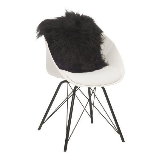 Sierkussen schapenvacht IJslands | Natural Zwart | 40 x 40cm