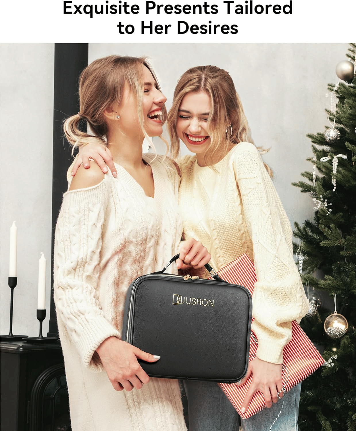 Travel Makeup Bag With LED Mirror,Train Case with Light up Mirror,