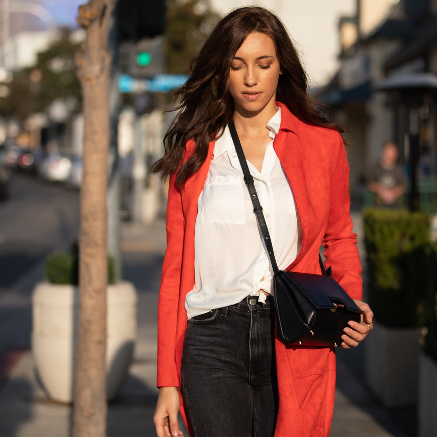 Elizabeth Black Leather Saddle Bag