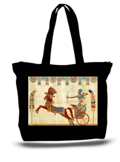 Egyptian Tutankhamun Pharaoh Design Large Tote Grocery Bag