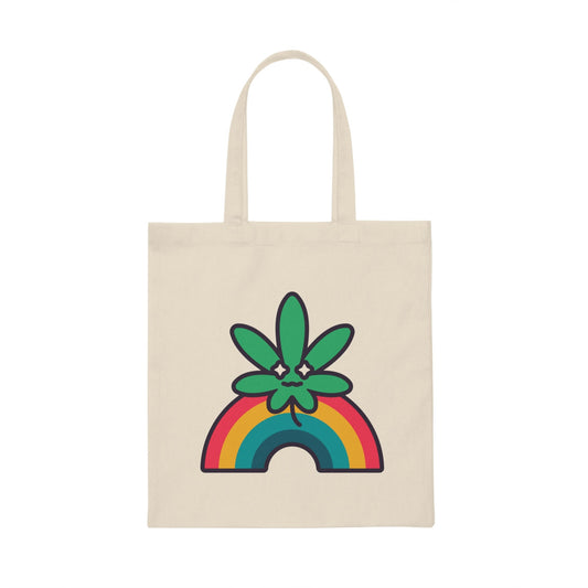 Weed & Rainbow Fun Canvas Tote Bag