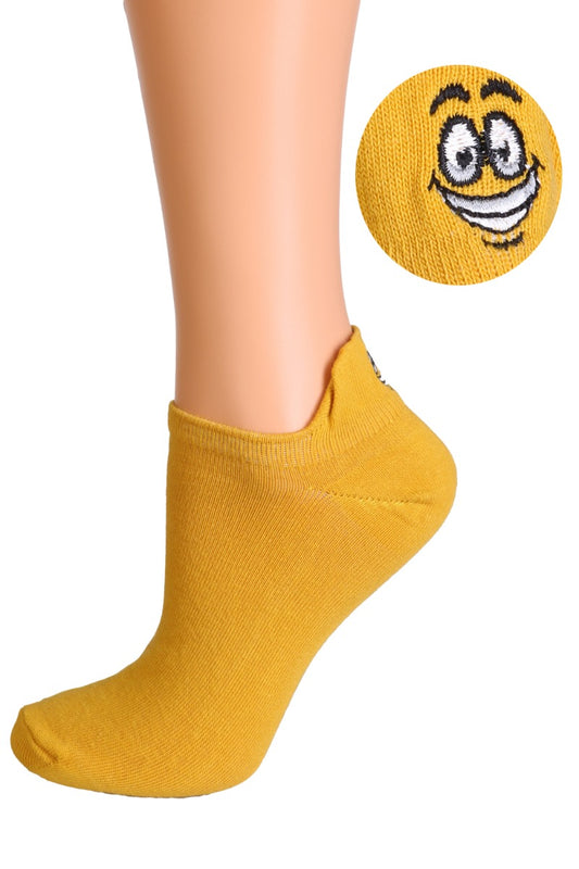 FACE yellow low-cut cotton socks