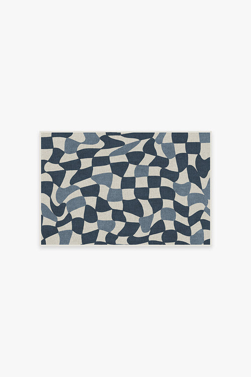 Faye Ivory & Blue Tufted Rug